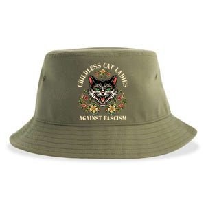 Childless Cat Ladies Against Fascism Sustainable Bucket Hat