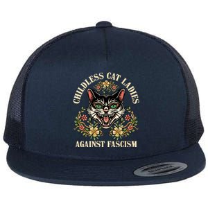 Childless Cat Ladies Against Fascism Flat Bill Trucker Hat