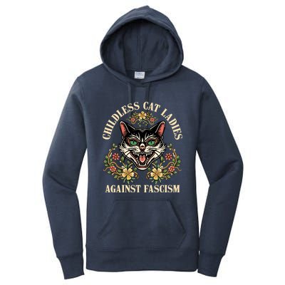 Childless Cat Ladies Against Fascism Women's Pullover Hoodie