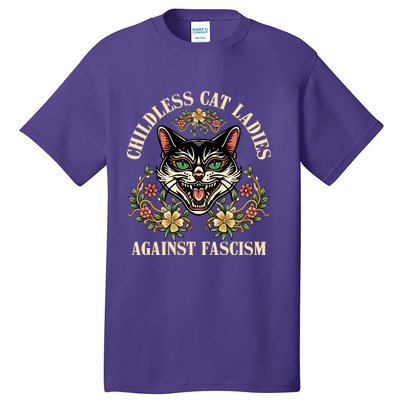 Childless Cat Ladies Against Fascism Tall T-Shirt