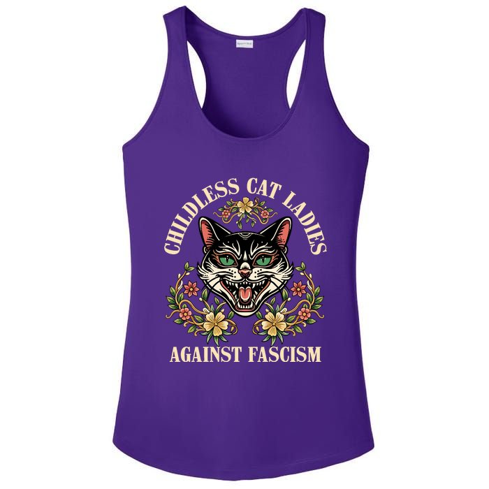 Childless Cat Ladies Against Fascism Ladies PosiCharge Competitor Racerback Tank