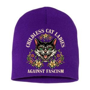 Childless Cat Ladies Against Fascism Short Acrylic Beanie