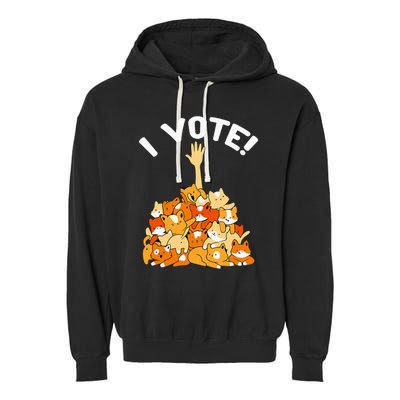 Crazy Cat Lady Childless Cat Lady I Vote Kamala Harris 2024 Garment-Dyed Fleece Hoodie