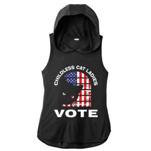 Childless Cat Ladies Vote Retro Ladies PosiCharge Tri-Blend Wicking Draft Hoodie Tank