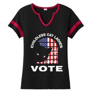 Childless Cat Ladies Vote Retro Ladies Halftime Notch Neck Tee