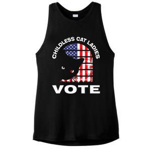 Childless Cat Ladies Vote Retro Ladies PosiCharge Tri-Blend Wicking Tank