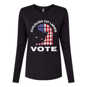 Childless Cat Ladies Vote Retro Womens Cotton Relaxed Long Sleeve T-Shirt