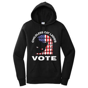 Childless Cat Ladies Vote Retro Women's Pullover Hoodie