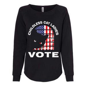 Childless Cat Ladies Vote Retro Womens California Wash Sweatshirt