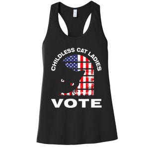 Childless Cat Ladies Vote Retro Women's Racerback Tank