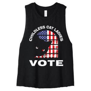 Childless Cat Ladies Vote Retro Women's Racerback Cropped Tank