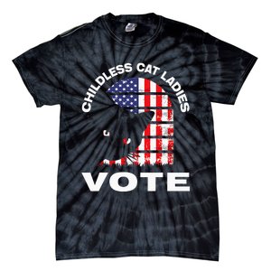 Childless Cat Ladies Vote Retro Tie-Dye T-Shirt