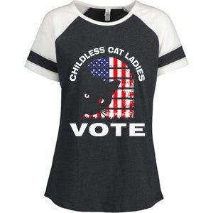 Childless Cat Ladies Vote Retro Enza Ladies Jersey Colorblock Tee