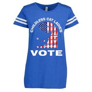 Childless Cat Ladies Vote Retro Enza Ladies Jersey Football T-Shirt