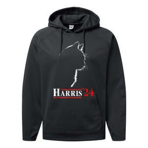 Childless Cat Lady For Kamala Harris President Performance Fleece Hoodie