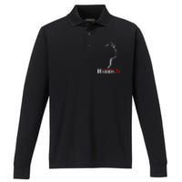 Childless Cat Lady For Kamala Harris President Performance Long Sleeve Polo