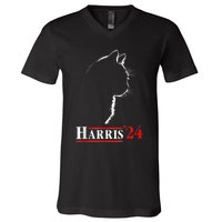 Childless Cat Lady For Kamala Harris President V-Neck T-Shirt