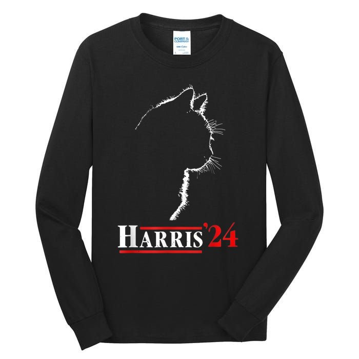 Childless Cat Lady For Kamala Harris President Tall Long Sleeve T-Shirt