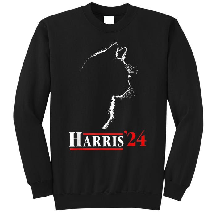 Childless Cat Lady For Kamala Harris President Tall Sweatshirt