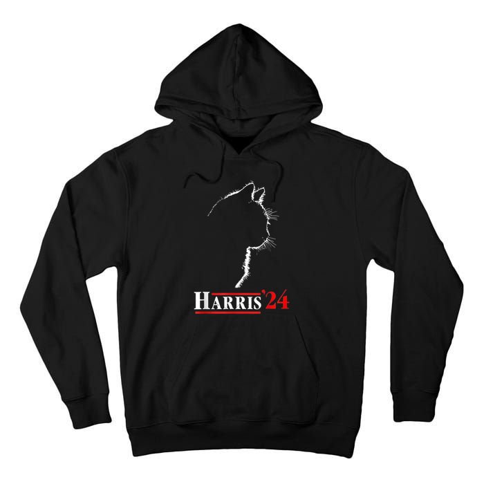 Childless Cat Lady For Kamala Harris President Tall Hoodie