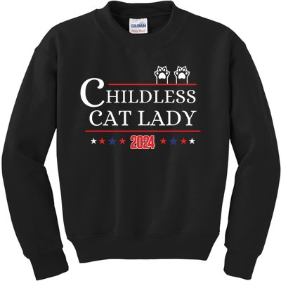 Childless Cat Lady 2024 Kids Sweatshirt