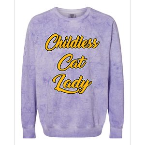 Childless Cat Lady Funny Design Colorblast Crewneck Sweatshirt