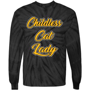 Childless Cat Lady Funny Design Tie-Dye Long Sleeve Shirt