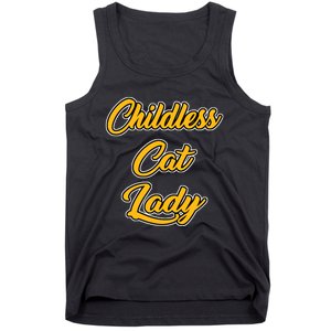 Childless Cat Lady Funny Design Tank Top