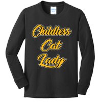 Childless Cat Lady Funny Design Kids Long Sleeve Shirt