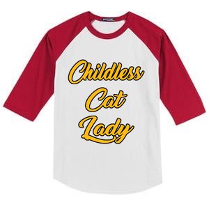 Childless Cat Lady Funny Design Kids Colorblock Raglan Jersey