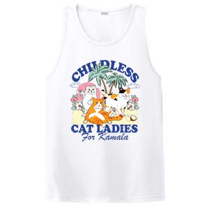 Childless Cat Lady For Kamala Harris 2024 Election Funny Cat PosiCharge Competitor Tank