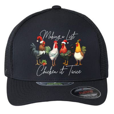 Christmas Chicken Lover Xmas Santa Hat Funny Farm Gift Flexfit Unipanel Trucker Cap