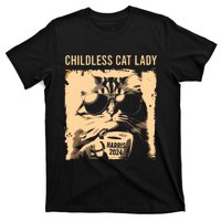 Childless Cat Lady Vintage Coffee Cat Kamala 2024 T-Shirt