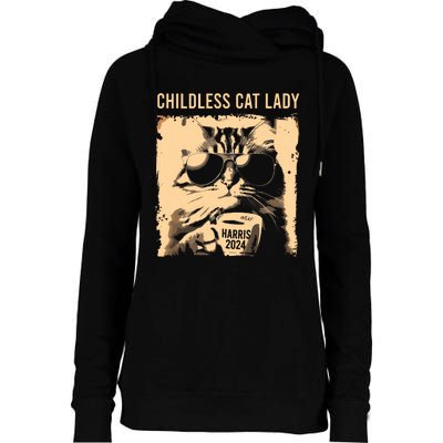 Childless Cat Lady Vintage Coffee Cat Kamala 2024 Womens Funnel Neck Pullover Hood