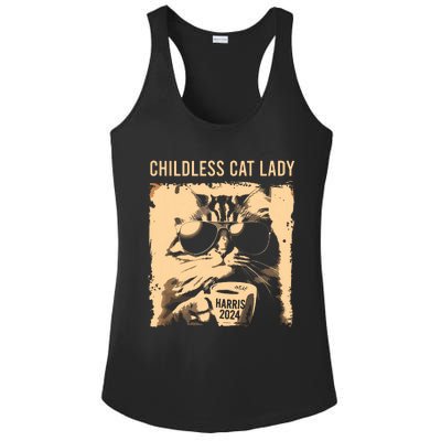 Childless Cat Lady Vintage Coffee Cat Kamala 2024 Ladies PosiCharge Competitor Racerback Tank