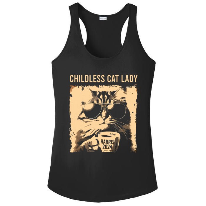 Childless Cat Lady Vintage Coffee Cat Kamala 2024 Ladies PosiCharge Competitor Racerback Tank