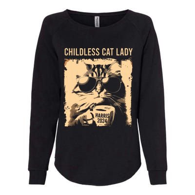 Childless Cat Lady Vintage Coffee Cat Kamala 2024 Womens California Wash Sweatshirt