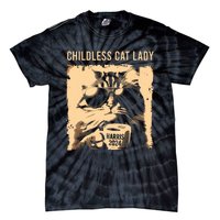 Childless Cat Lady Vintage Coffee Cat Kamala 2024 Tie-Dye T-Shirt