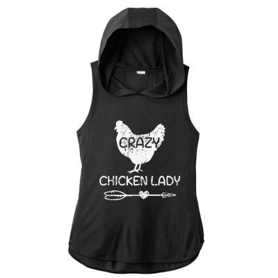 Crazy Chicken Lady Funny Farmer Farming Ladies PosiCharge Tri-Blend Wicking Draft Hoodie Tank