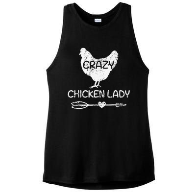 Crazy Chicken Lady Funny Farmer Farming Ladies PosiCharge Tri-Blend Wicking Tank