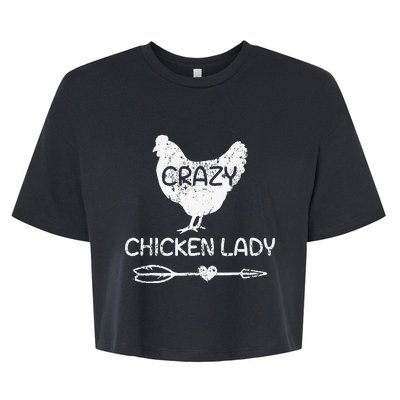 Crazy Chicken Lady Funny Farmer Farming Bella+Canvas Jersey Crop Tee