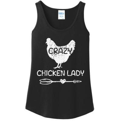 Crazy Chicken Lady Funny Farmer Farming Ladies Essential Tank