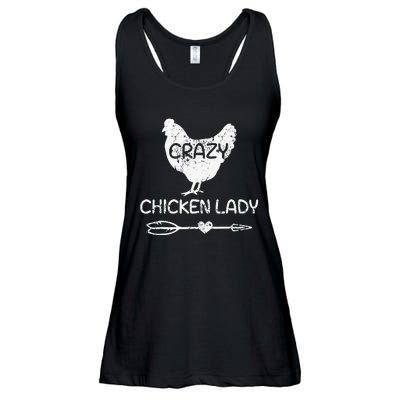 Crazy Chicken Lady Funny Farmer Farming Ladies Essential Flowy Tank