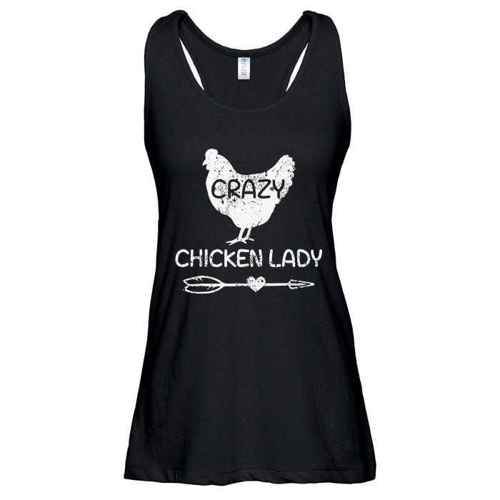 Crazy Chicken Lady Funny Farmer Farming Ladies Essential Flowy Tank