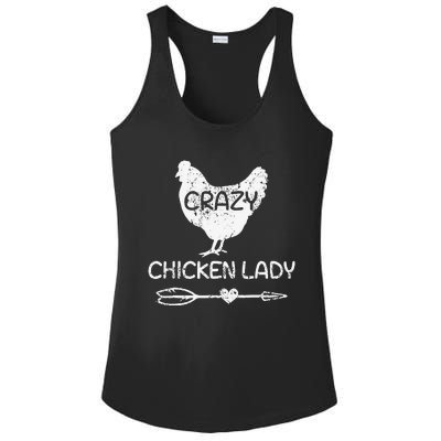 Crazy Chicken Lady Funny Farmer Farming Ladies PosiCharge Competitor Racerback Tank