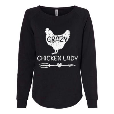 Crazy Chicken Lady Funny Farmer Farming Womens California Wash Sweatshirt