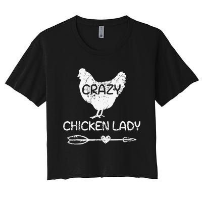 Crazy Chicken Lady Funny Farmer Farming Women's Crop Top Tee