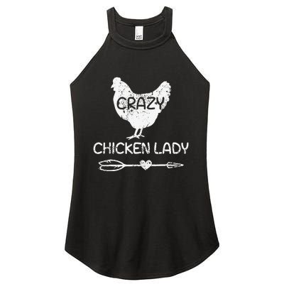 Crazy Chicken Lady Funny Farmer Farming Women’s Perfect Tri Rocker Tank