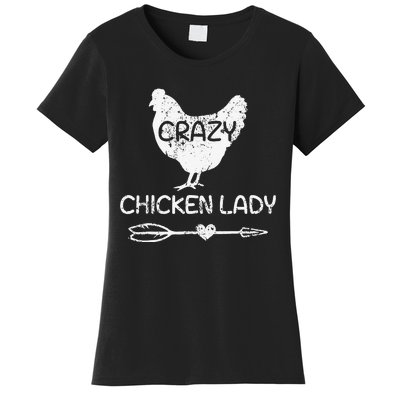 Crazy Chicken Lady Funny Farmer Farming Women's T-Shirt