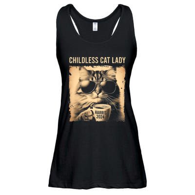 Childless Cat Lady Vintage Coffee Cat Ladies Essential Flowy Tank